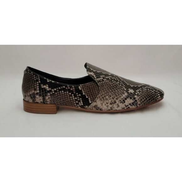 Jeffrey Campbell Priestly Cap Toe Loafers Python Print Leather Slip On Size 8 - Picture 2 of 8